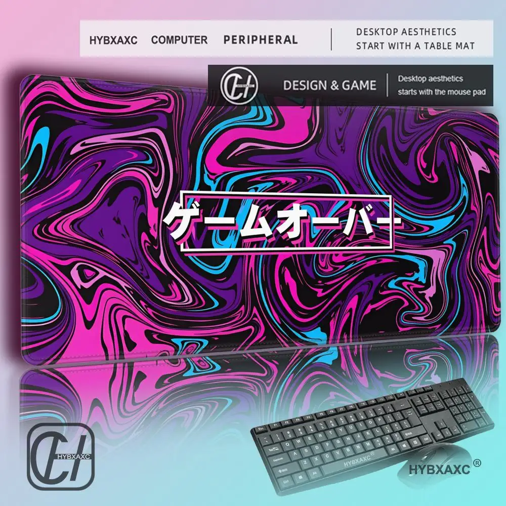 

HYBXAXC XXL Mouse Pad Game Over Vaporwave Extended Large Gaming mouse pad Table Pad Desktop Accessories Keyboard Protection mat