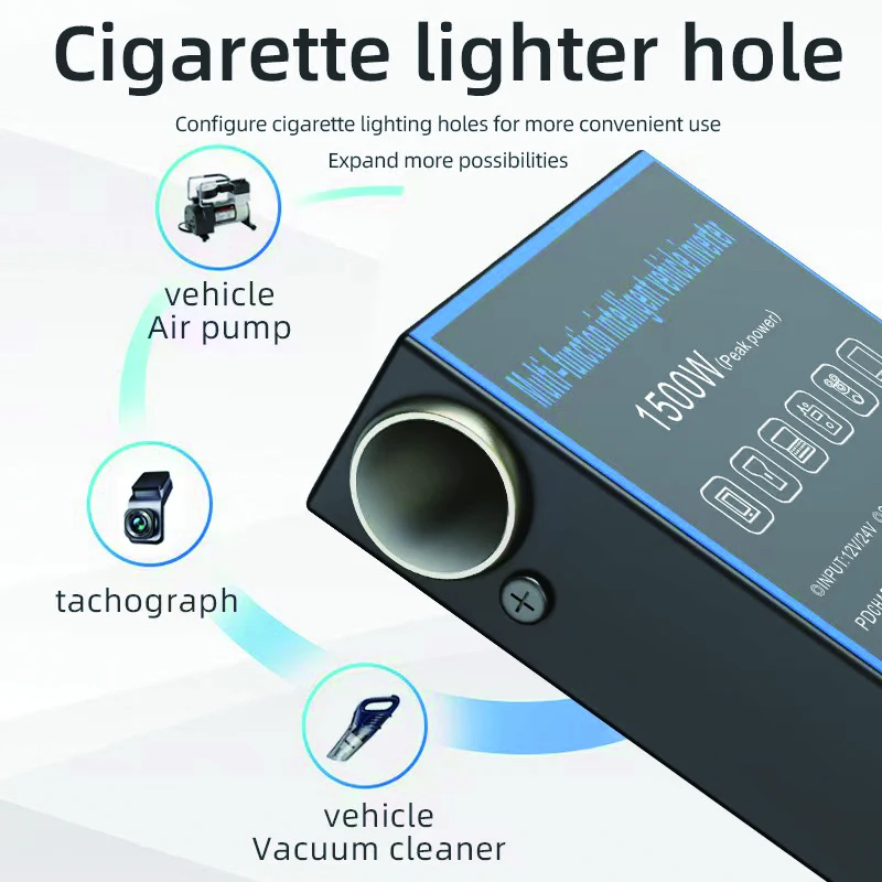 1500W Car Power Inverter 12V 24V To 220V Mobile Phone USB Charging Truck Home Socket Auto Charger Converter Adapter