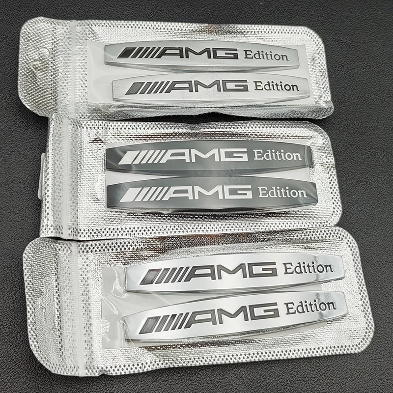 2pcs 3D Metal Logo AMG Edition Emblem Sticker Car Fender Badge for Mercedes A B C E S ML GL W176 W177 W203 W204 W211 Accessories view 5