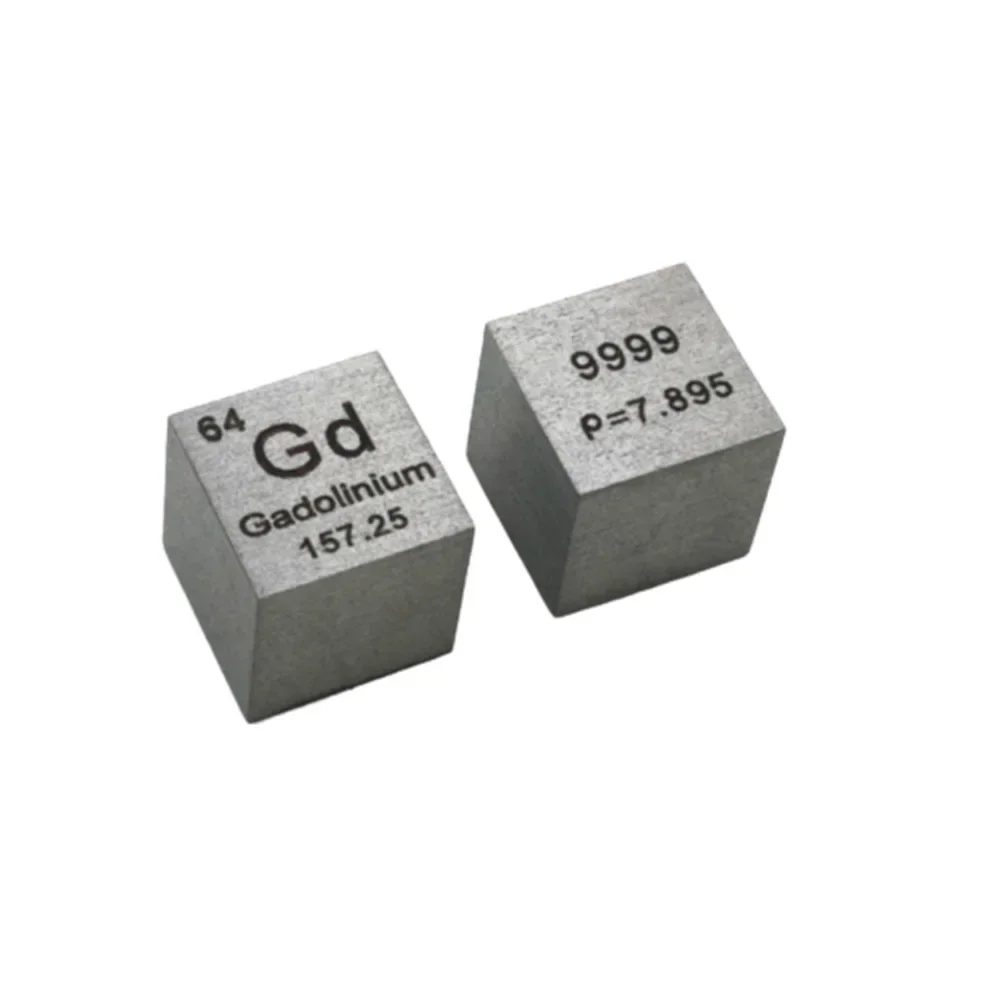 10mm Gadolinium Gd Cubic Periodic Table Cube 99.99% Pure Gadolinium Cubic Metal Gift Rare Metal Gadolinium Element Block Sample