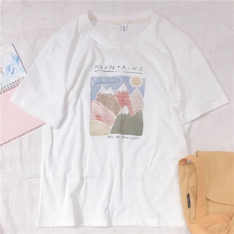 Drive DNU, hand-painted cartoon short-sleeved T-shirt women's loose clothes top