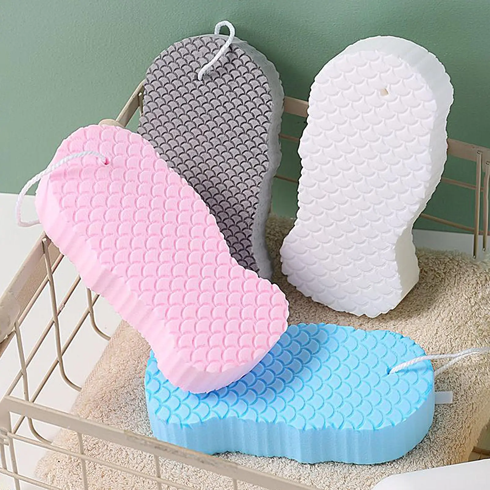 Esponja de Banho Esfoliante, Esponjas para Lavagem Corporal, Ferramenta de Esfoliação para Cuidados com a Pele no Banho