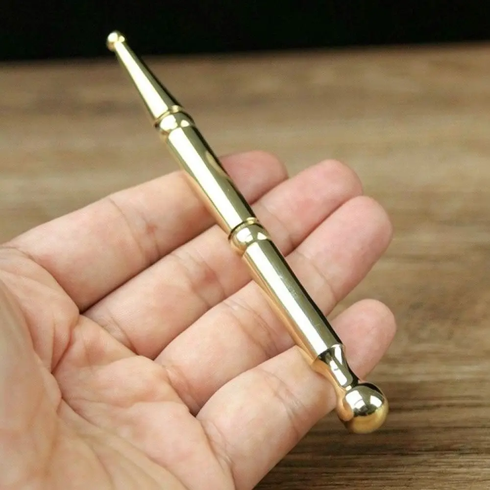 Brass Point Massage Wand Facial Meridian Tool Body Acupressure Probe Foot Reflexology Manual Care Relaxing Stick