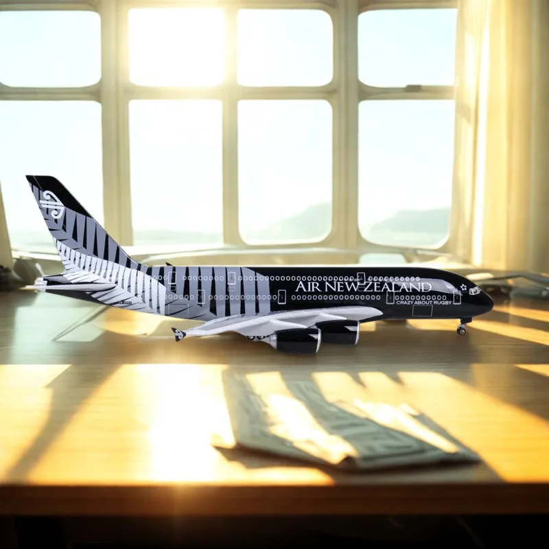 

Resin Material 45CM 1/160 Scale Model Plane A380 Air New Zealand Aircraft Toy Diecast Airplanes Civil Aviation Passenger