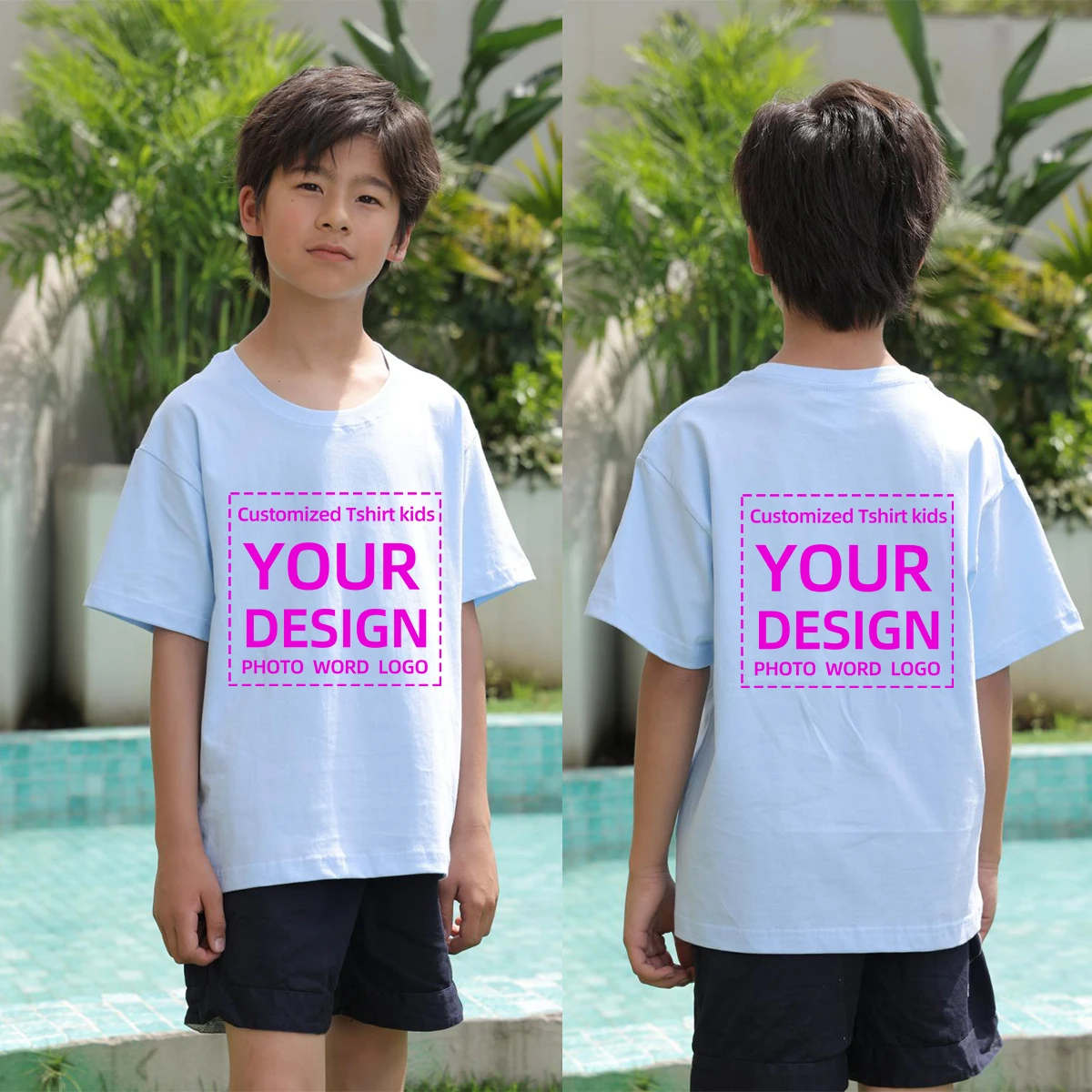 Customized Tshirt Kids Printed Logo Event Group Summer Short Sleeve Custom T-Shirts for Kids  Baby