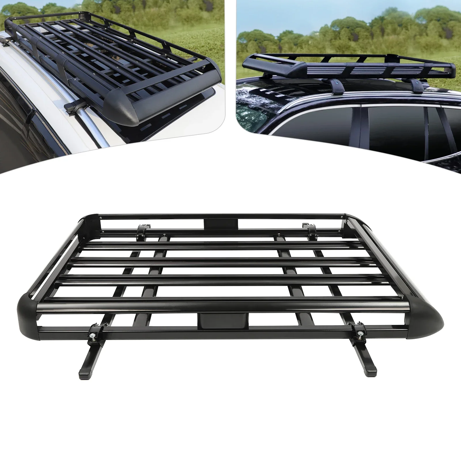 127x97cm/140*100cm/160*100cm Universal Car Roof Rack Basket Tray Luggage Cargo Carrier Aluminium