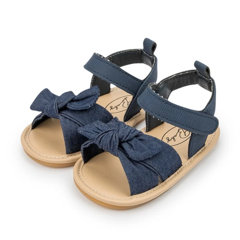 Summer Baby Sandals Baby Boy Girl Shoes Solid Shoes Anti-slip Soft Newborns Bow Classic First Walkers Infant Crib Shoes