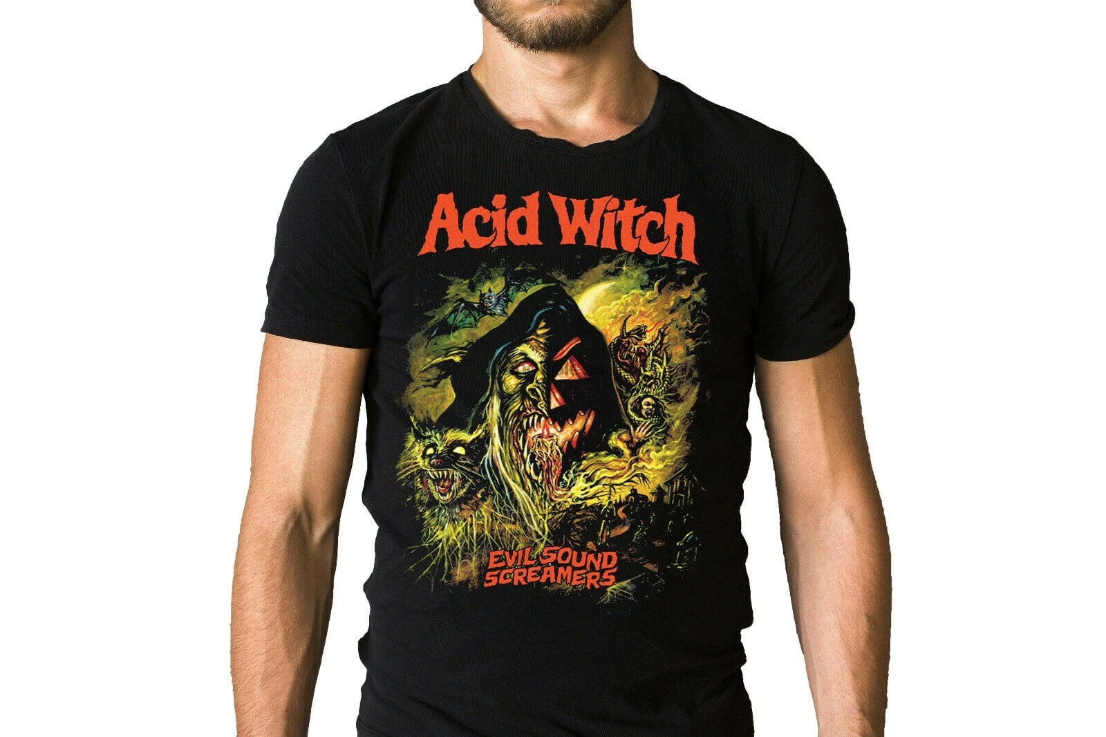 Acid Witch Evil Sound Screamers 2017 Album T-Shirt