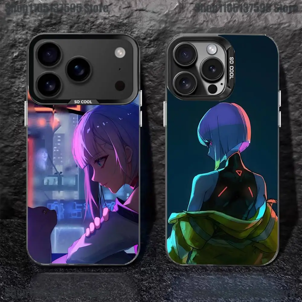 

Lucy C-CyberpunkS Phone Case For iPhone 16,15,14,13,12,11,Pro,XS,Max,Plus,Mini,SE4,E Black Matte Shockproof Cover