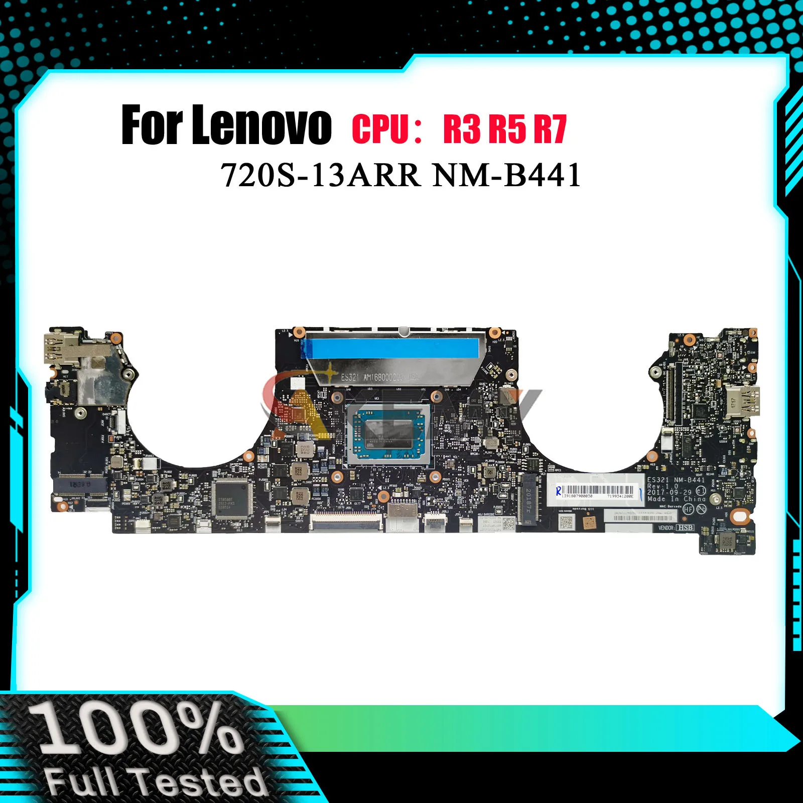 

Материнская плата ноутбука NM-B441 для Lenovo 720S-13ARR с процессором R5 R7, 4 ГБ, 8 ГБ ОЗУ, 100% полностью протестирована