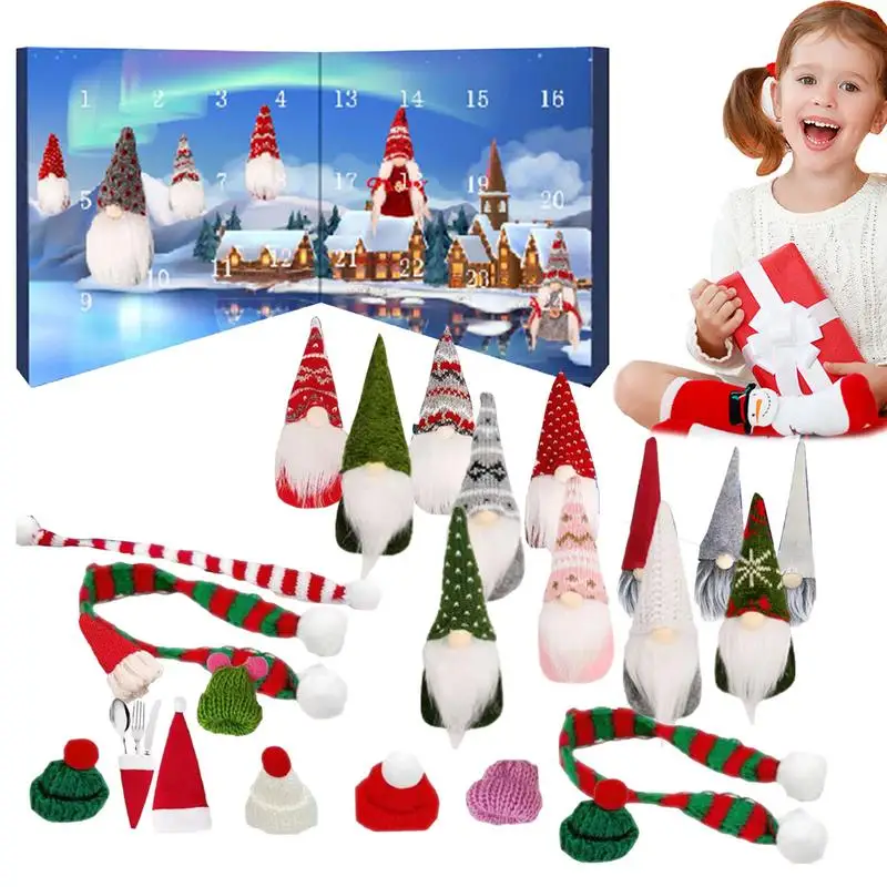 Christmas Advent Calendar Gnome Dolls 24 Days Xmas Countdown Calendar Christmas Countdown Calendar for Kids Gift 2024