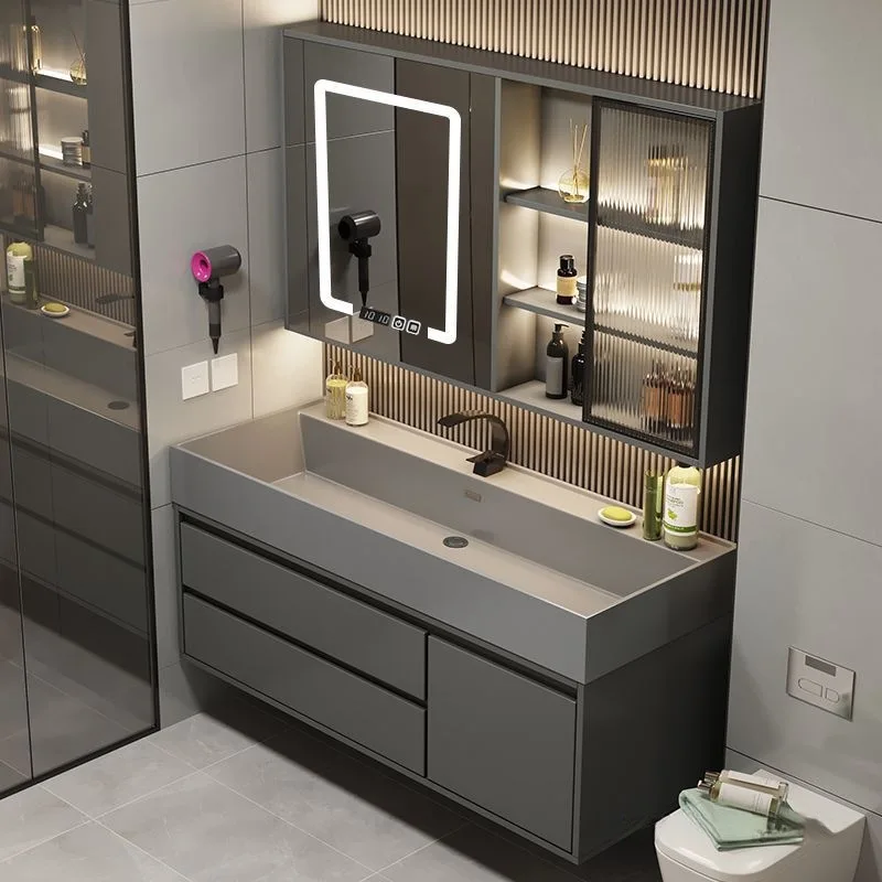 

Комплект для ванной комнаты: тумба с раковиной из нанокамня класса люкс, унитаз, зеркальный шкаф