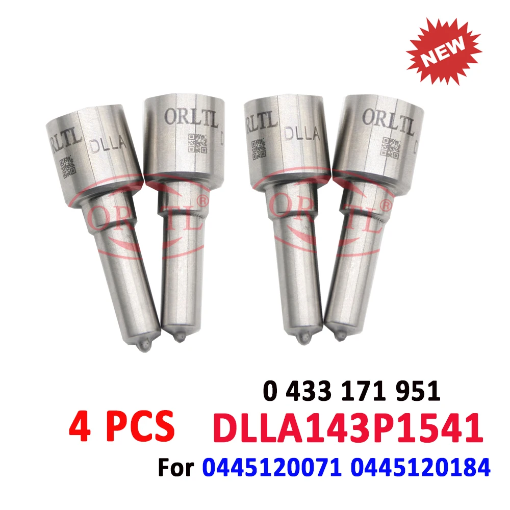 

4 PCS DLLA143P1541 ORLTL 0433171951 Diesel Injector Nozzle DLLA 143 P 1541 Fuel 0 433 171 951 For CUMMINS 0445120071 0445120184