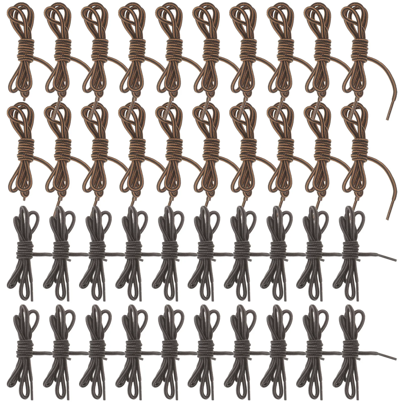 10 pares de cadarços de poliéster resistentes para calçados esportivos, cadarços para botas, substituição de cadarços femininos