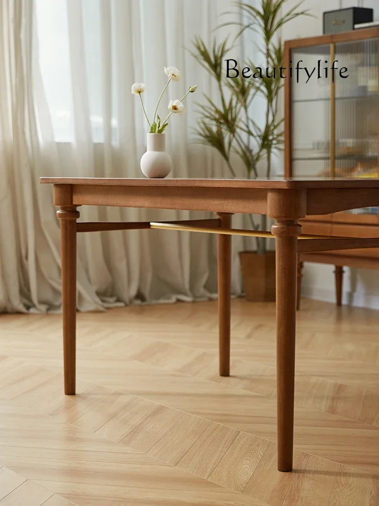 Nordic Retro Style Household Small Apartment Simple Solid Wood Dining Table
