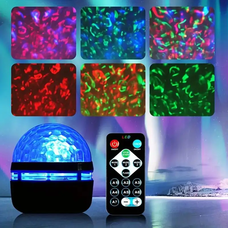 Starry LED Night Light, Water Ocean Wave, Starry Projector, USB Galaxy, Creative Romantic Decoration for Home Room, Bar, Disco