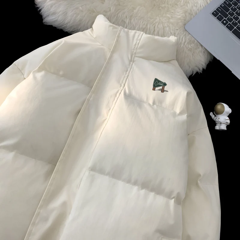 

Men's down Cotton Jaet Winter Thiened Bread Sle Trendy Stand Collar Cotton Coat Men's Winter Coat Couple Outerwear