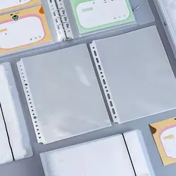 50pcs/Lot A5 Transparent File Holder Notebook 6 Hole Binder Sleeves Loose Leaf DIY Document Bag Photocard Protector Refill Inner