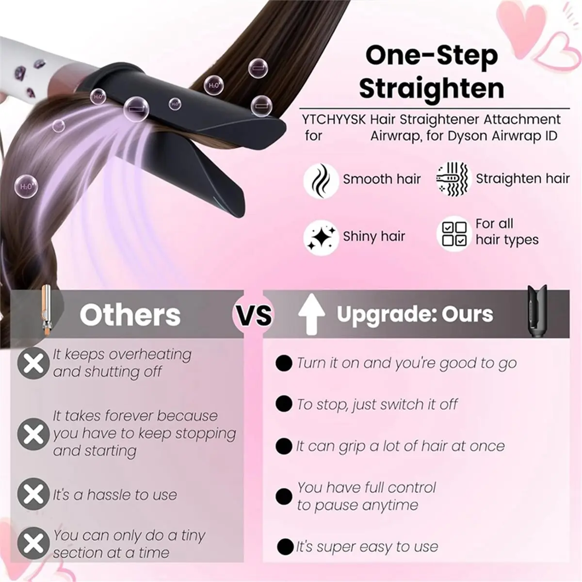 Accessorio per piastra per capelli e attacco per ugello per pettine a denti larghi per accessori HS01 HS05 HS08