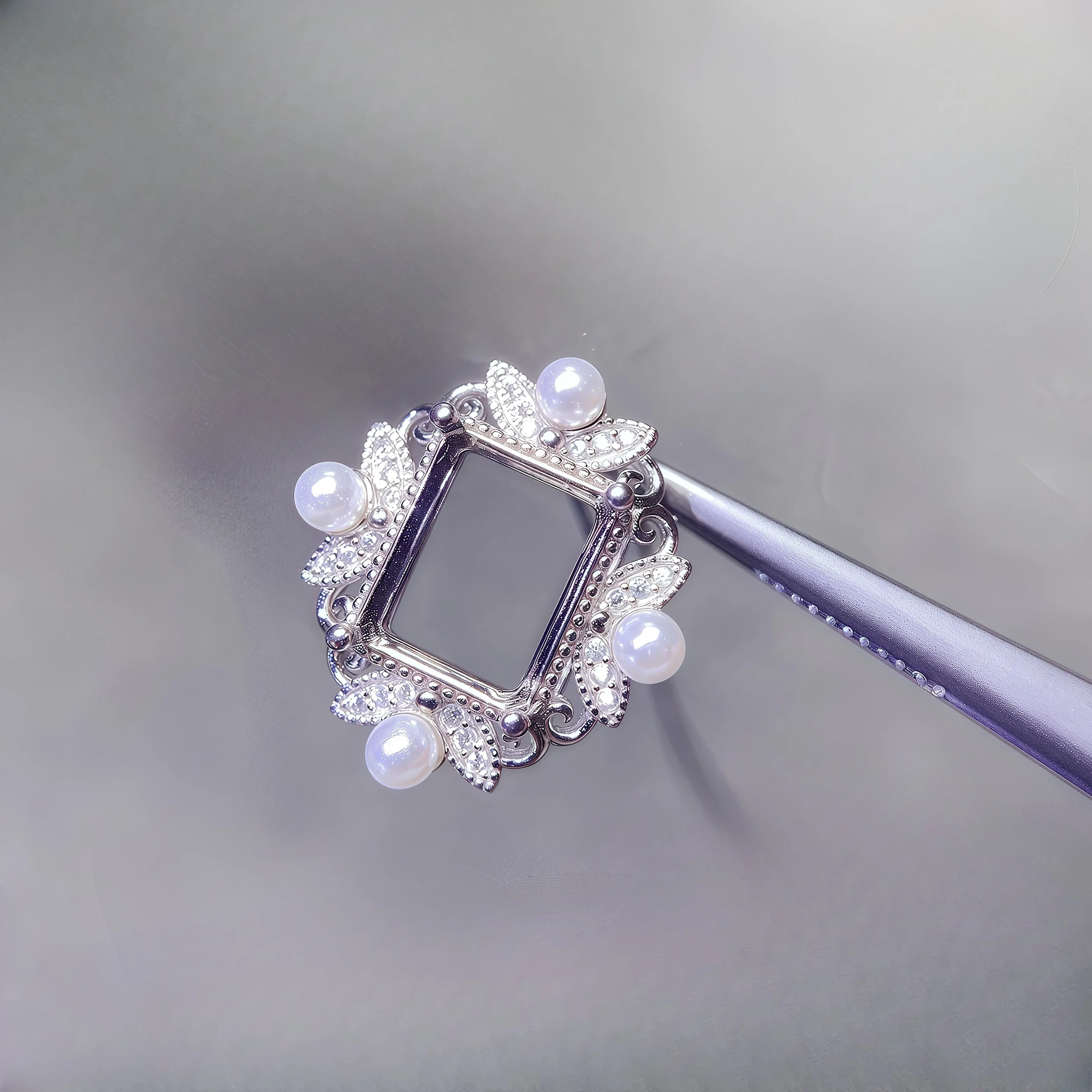 

L настоящее серебро S925 DIY кулон пустой держатель инкрустация 8*10 мм квадратный камень изысканный модный дизайн очаровательные ювелирные изделия для женщин