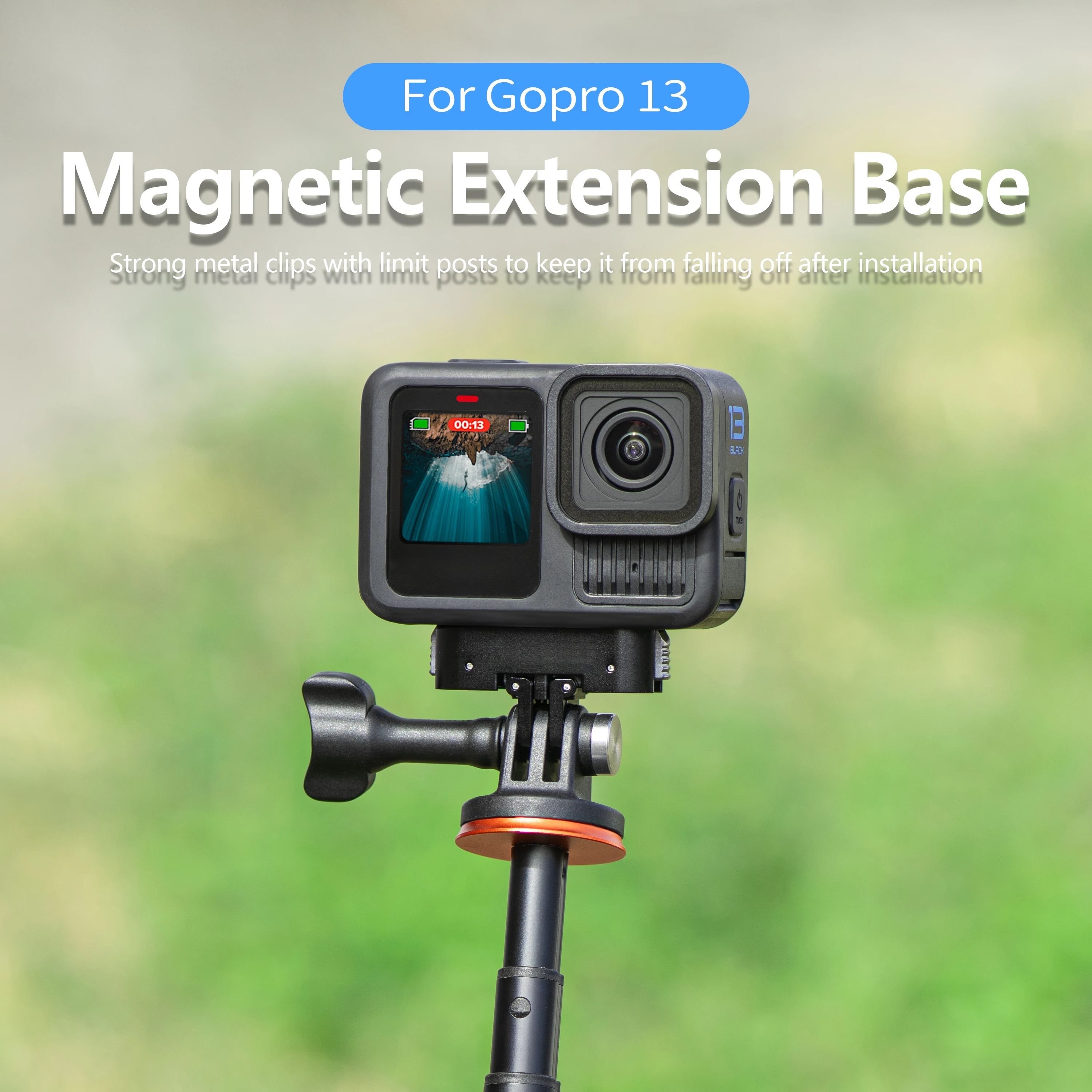 

Магнитное быстросъемное крепление для GoPro Hero 13/GoPro Max 2 Lite, алюминиевое крепление-защелка с винтом 1/4 дюйма и интерфейсом Dual-Claws