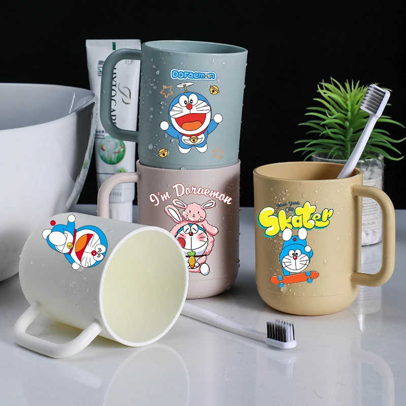 Doraemon Boy Girl Water Cup Children Bathroom Toothbrush Cup Kawaii Mouthwash Cups Anime Cartoon Tooth Cups Toothbrush Mugs Gift