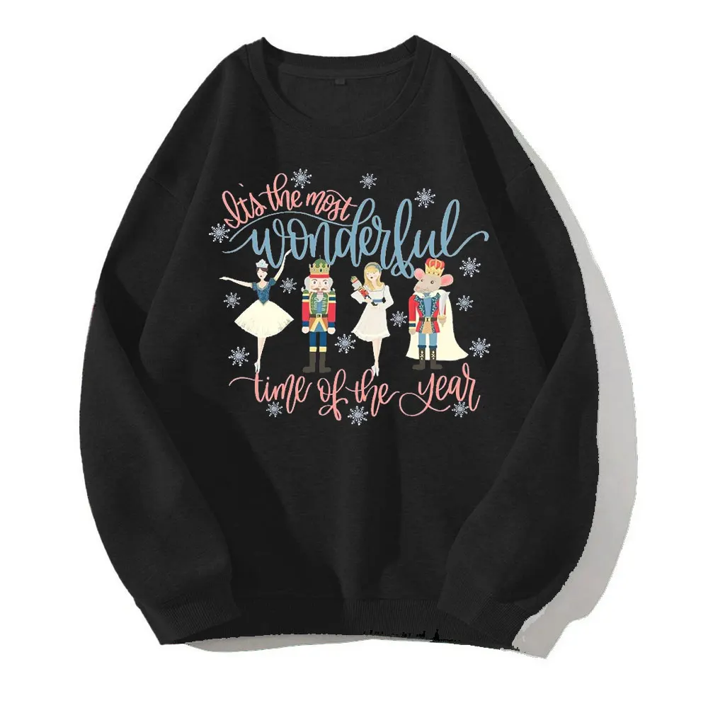 Sudaderas con estampado de Cascanueces para mujer, sudaderas térmicas de manga larga con Hada de ciruela y azúcar, Navidad divertida, otoño e invierno