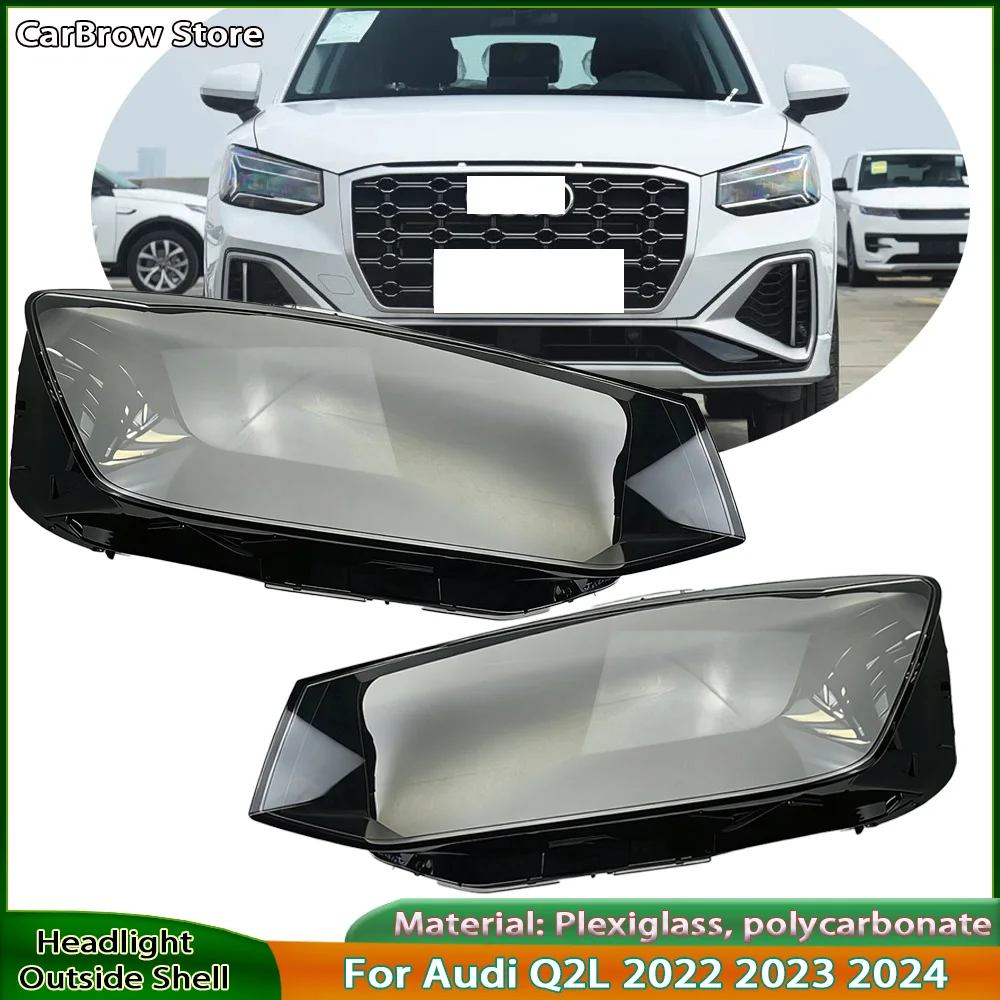 

Car Headlight Transparent Cover Headlamp Reflector Housing For Audi Q2L 2023 2024 Auto Front Light High/Low Beam Shell