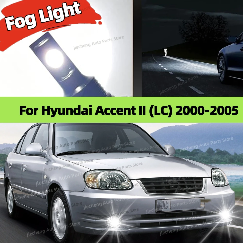 

2pcs H27 881 Fog Lights LED Bulb Super Bright Car Fog Lamp 6000K For Hyundai Accent II LC 2000 2001 2002 2003 2004 2005