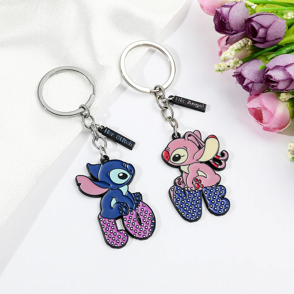 Lilo and Stitch BFF Necklace Stitch Angel Love Pendant Necklaces Disney Cartoon Jewelry for Couple Friendship Accessories Gift