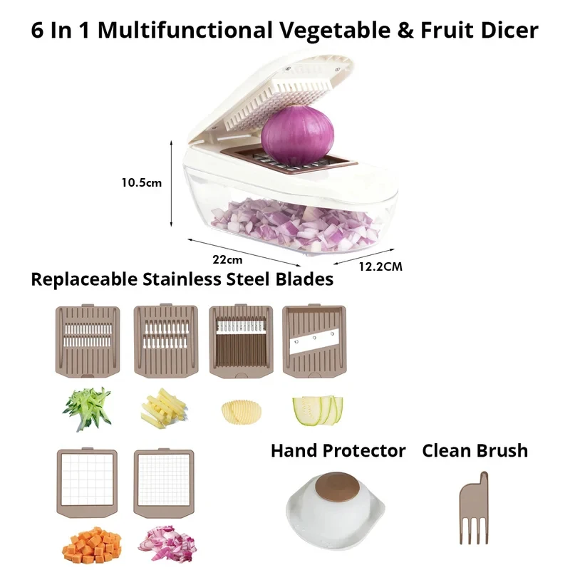 Salad Fruit Tool Plastic Home Kitchen Accessories Slicer Onion Vegetable Chopper Cutter