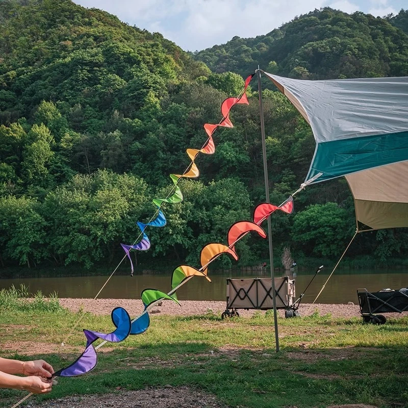 

Colorful Rainbow Wind Twisters Curlie Spinners Ornaments for Home Garden Parties & Event Eye Catching Outdoor Decoration