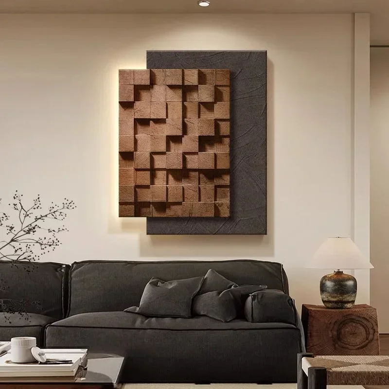 Canvas Living Room Creative Decorative Painting Solid Geometry Moulding Canvas Painting Modern Nordic Luxury Room Decoration