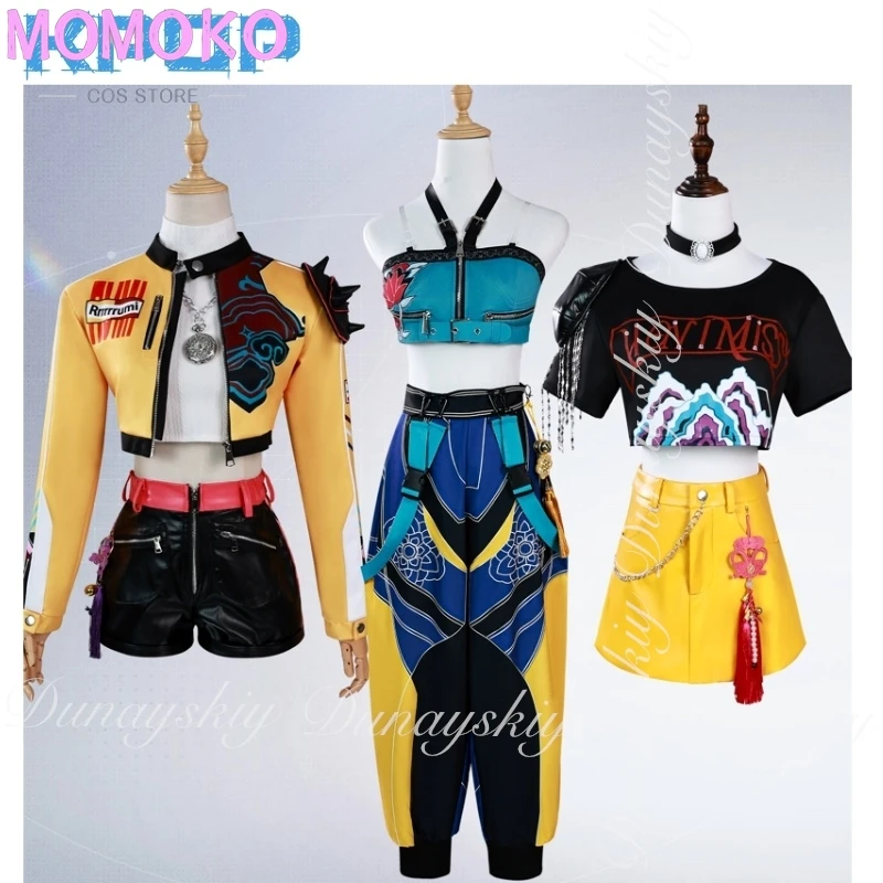 

KPop Demon Hunters Movie Zoey Rumi Mira Cosplay Three Characters With The Colorful Singing Costumes Cosplay Costume Full Of Suit