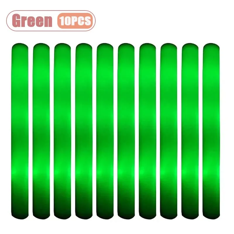 10 STKS Spons Glow Stick Light Up Neon Fluorescerende LED Knipperende Bar voor Evenementondersteuning en Cheer Night Party Light Stick
