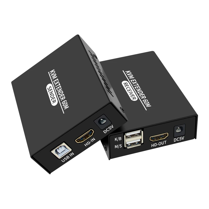 KVM Extender 60M 1080P compatibile HDMI su cat5e/6 cavo LAN Ethernet RJ45 USB-A tastiera Mouse KVM Video Extend TX RX Adapter