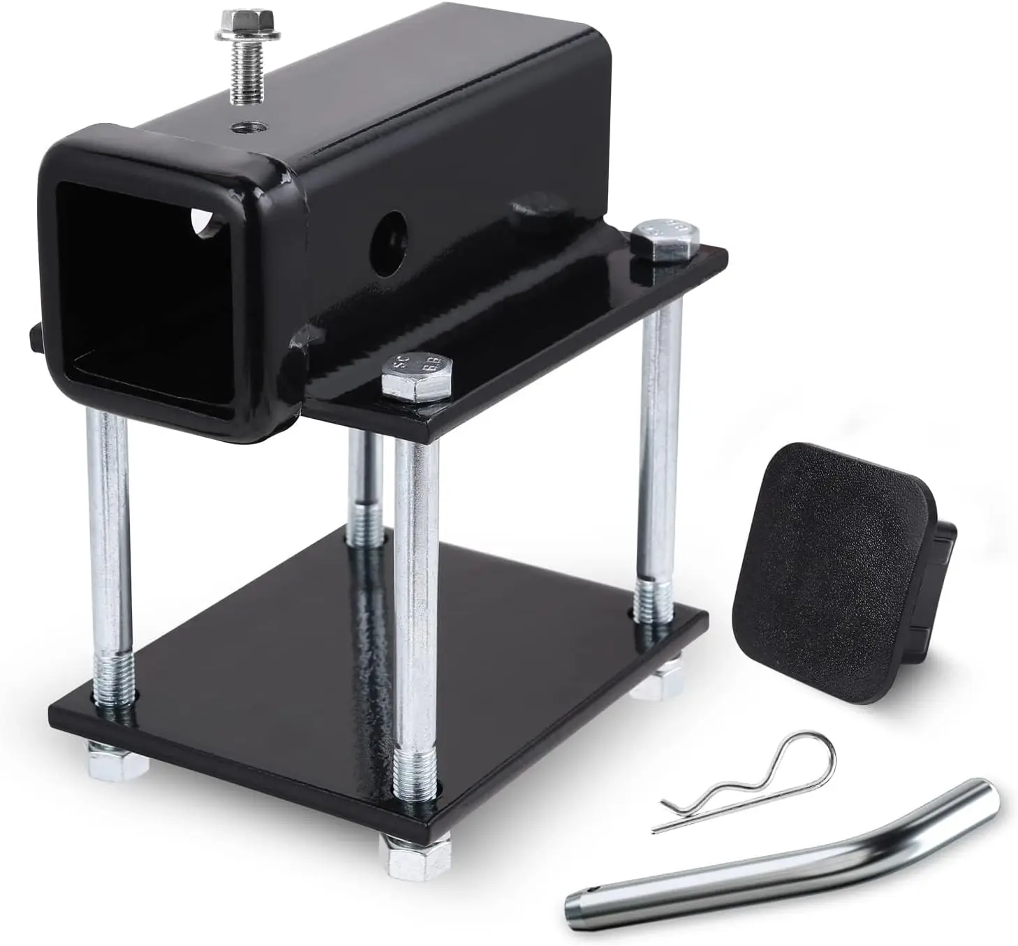 

Bolt-on RV Bumper Hitch 2'' Receiver Adapter Fits 4-4.5" Beam Travel Trailer Rear Bumper For Mounting Cargo Carriers