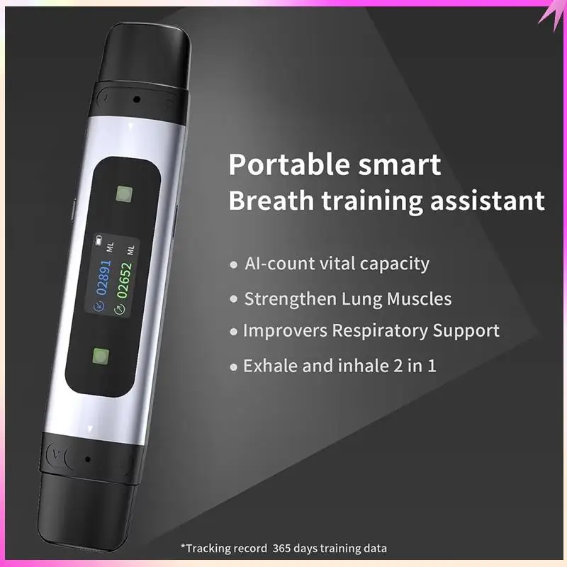 B68C Spirometer Intelligente ademhalingstrainer Spirometer Fitness krachttrainer voor kinderen en volwassenen Longademhalingstraining