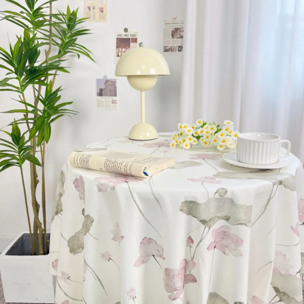 

Vintage Floral Table Cloth Chinese Style Printing Light Luxury Coffee Table Cover Elegant Round Table Tablecloth Home