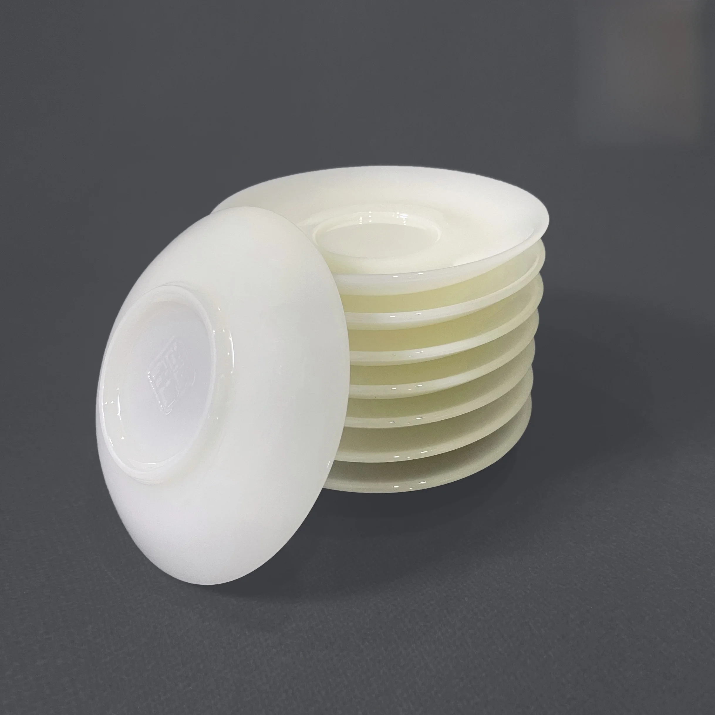 High-End Chinese White Porcelain Coffee Cup Mat Oil Moisturized Ice pe Jade Plate Heat Resistant Versatile Tea Tray Gift Box