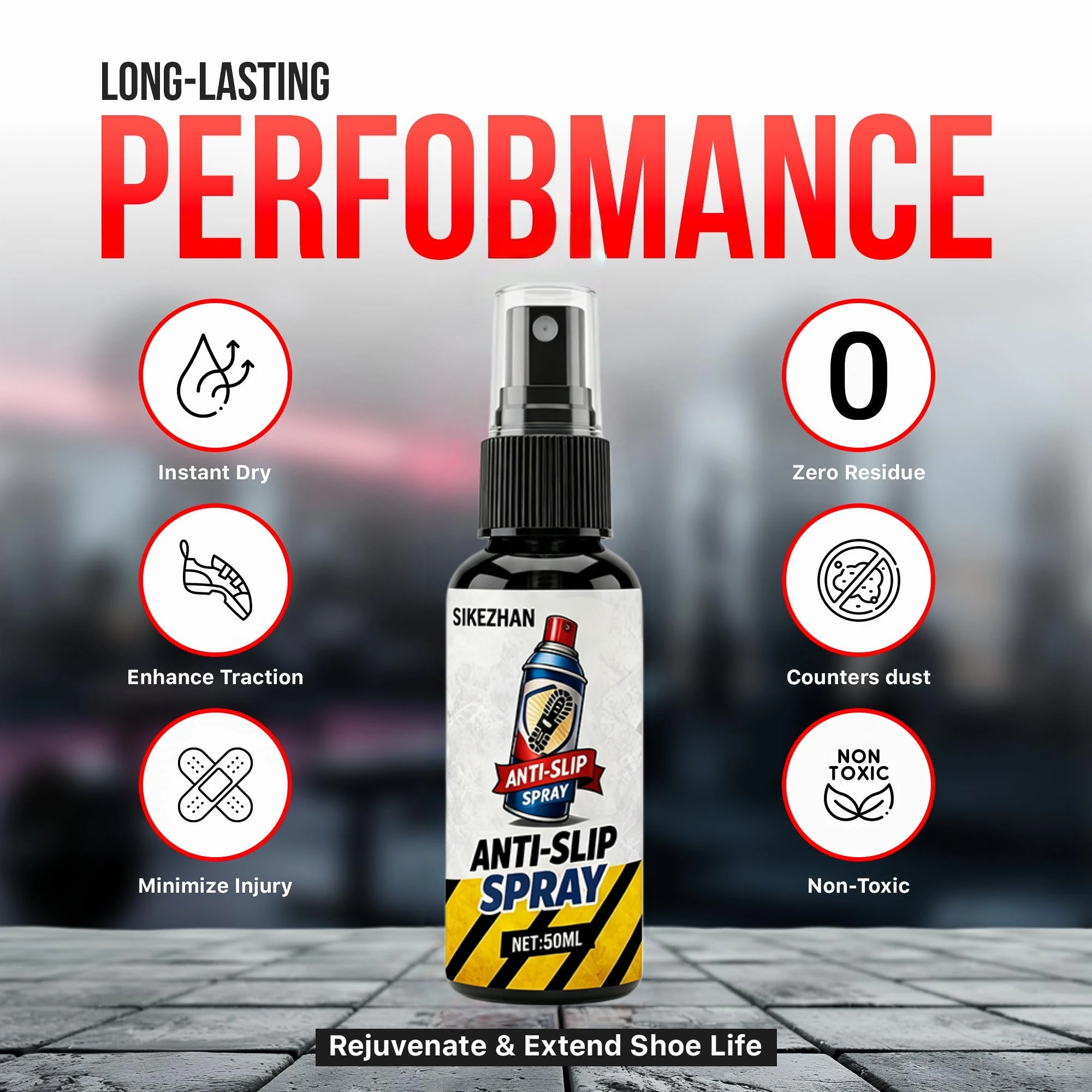 Picture 5: SIKEZHAN Non-Slip Shoe Grip Spray (50ml) - Instant Anti-Slip Traction Enhancer for Basketball, Sports Sneakers, & Work Boots