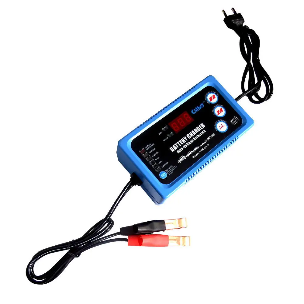 

6V 12V Car Motorcycle Smart Battery Charger Automatic Full Charge Charger 2A 6A Lead Acid AGM GEL Dry Battery Charging Tool 6V