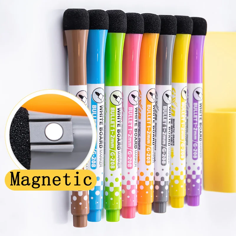 

8/6pcs Colored Erasable Whiteboard Pen Children's Painting Graffiti Paintbrush Magnetic Teacher Blackboard Pen Marking Pen