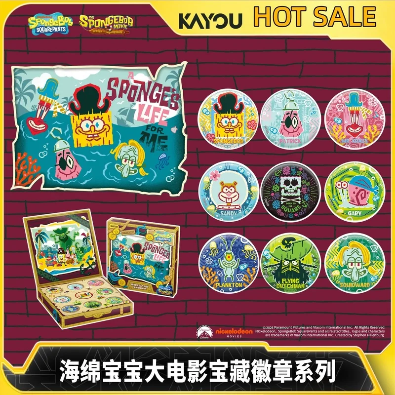 

Новинка! Оригинальные значки KAYOU из фильма «Губка Боб: Квадратные штаны», серия «Сокровища», в жестяной коробке, мерч, подарок на день рождения ﻿ ﻿