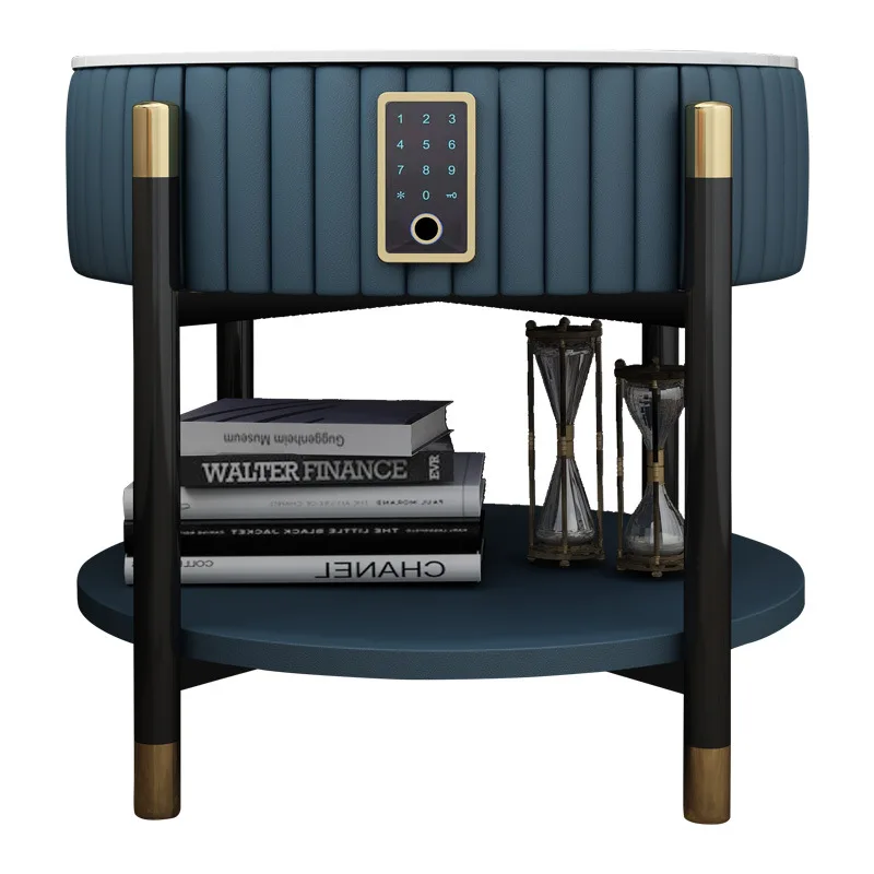 

Bedside table Light luxury post-modern simple stainless steel edge few corners locker Bedroom storage small cabinet
