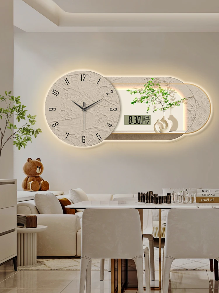 

Modern wall clock living room dining room decorative painting perpetual calendar electronic clock new watch wall clock painting