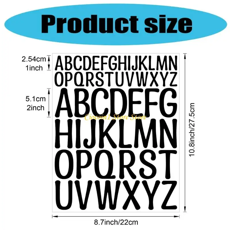 A3PC 5 Sheets Journal Aufkleber farbenfrohe Buchstabenaufkleber -Sammelkleber Aufkleber Aufkleber Aufkleber Alphabets Aufkleber