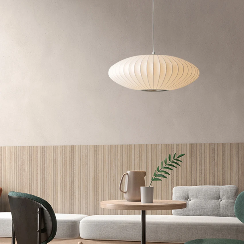 جورج نيلسون مصباح اليابانية الثريا الدرج قاعة الطعام بار الملابس الدنماركية الاسكندنافية مصباح حصير بريق قلادة مصباح #5