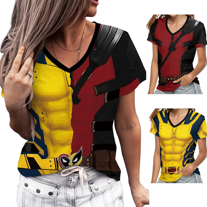 

Женская футболка для косплея «Герой волка» на Хэллоуин, рубашки с короткими рукавами с 3D принтом, аниме-фестиваль, карнавальные вечерние топы, футболки с v-образным вырезом