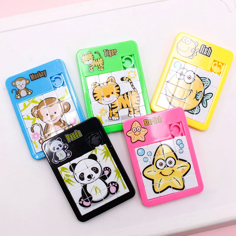 ตัวต่อเลื่อนรูปสัตว์ 6 ชิ้น - ของเล่นเสริมพัฒนาการด้านตรรกะสำหรับเด็กเล็ก ของขวัญสำหรับโรงเรียนอนุบาล